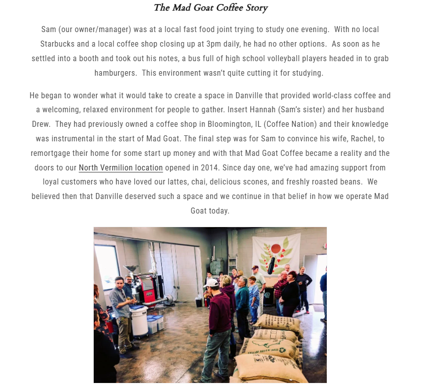 mad goat coffee shop story